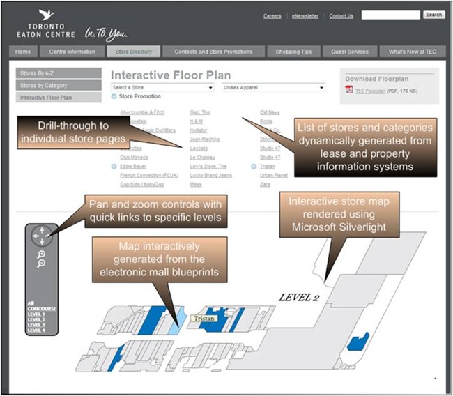 Interactive Floor Plan and Mall Map with Silverlight