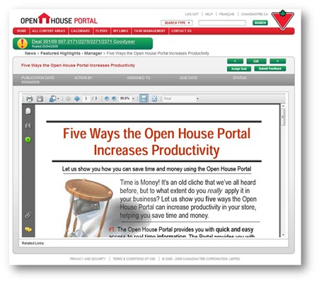 Embedded PDF documents provide easy online viewing