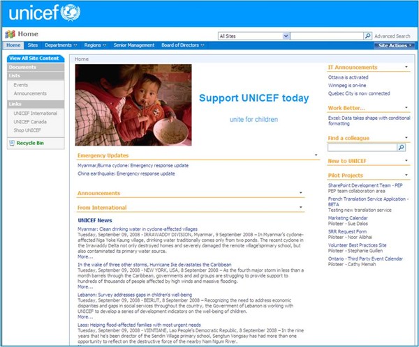 UNICEF's new Intranet