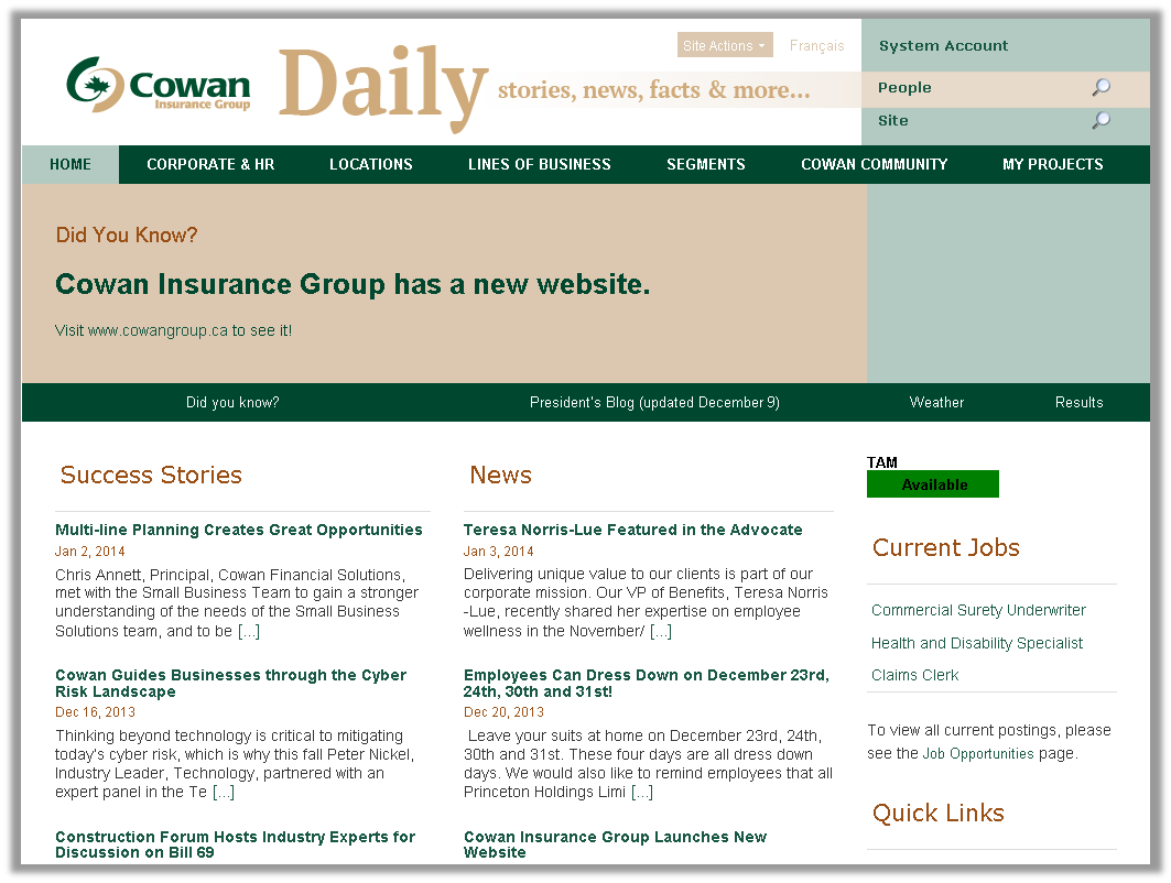 Cowan homepage