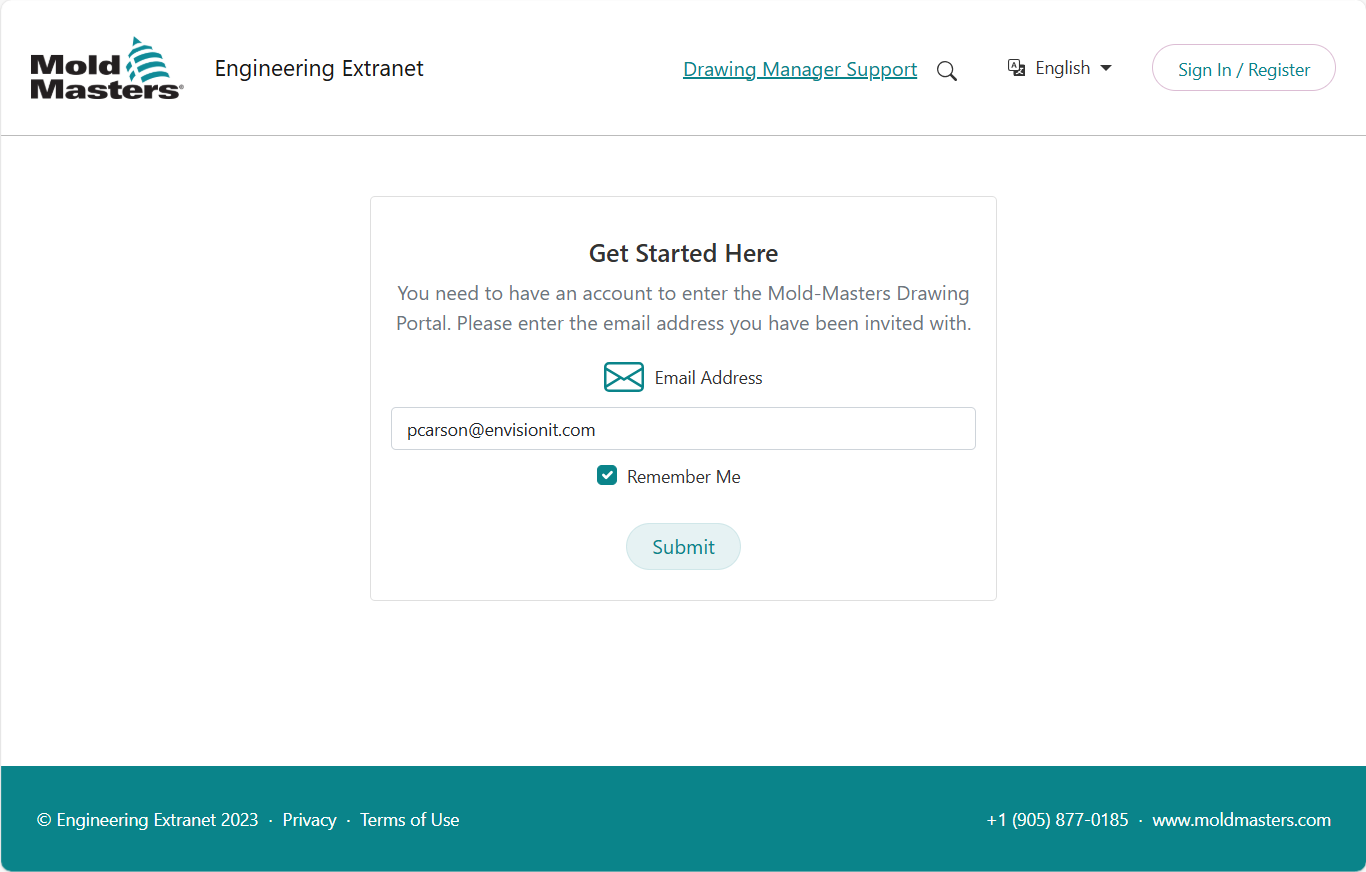 Mold-Masters Drawing Manager Login