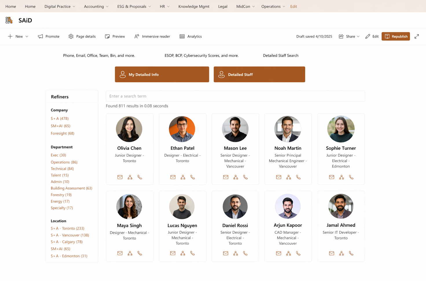 Smith and Andersen Staff 365 Directory