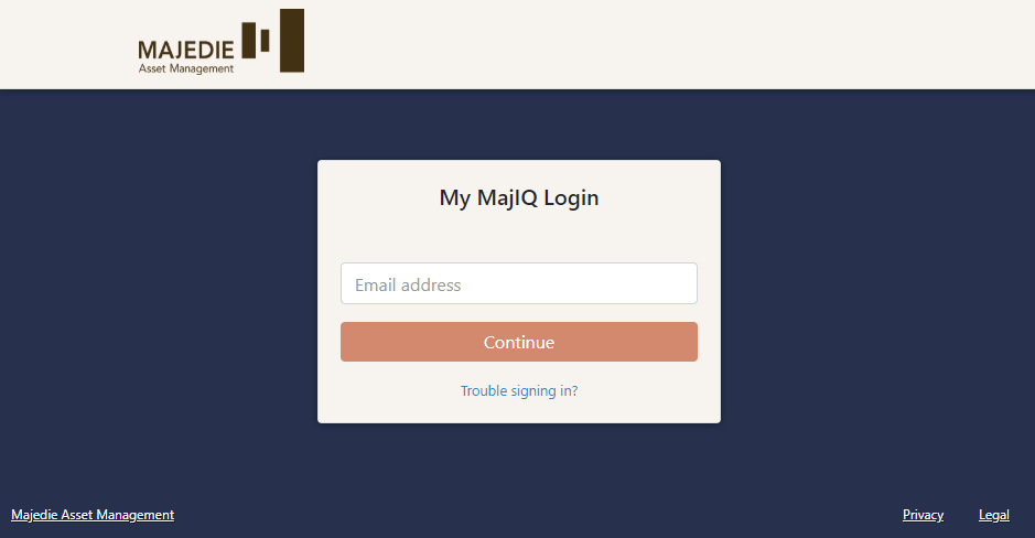 Majedie login page