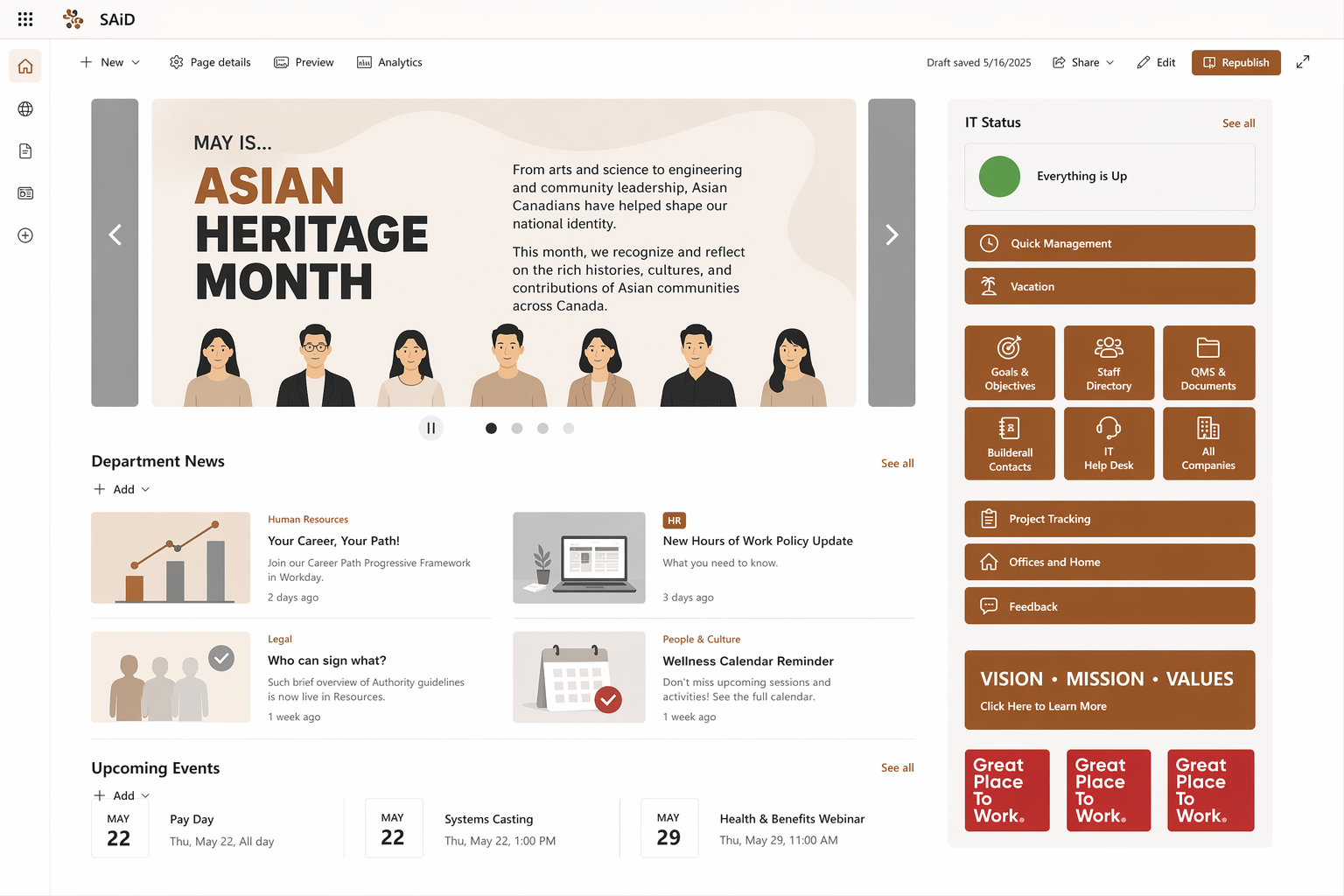 smith-andersen-intranet-homepage Smith and Andersen Modern SharePoint Intranet Engineering Homepage