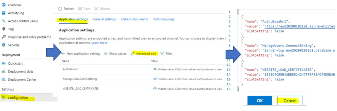 App Service Config App Settings