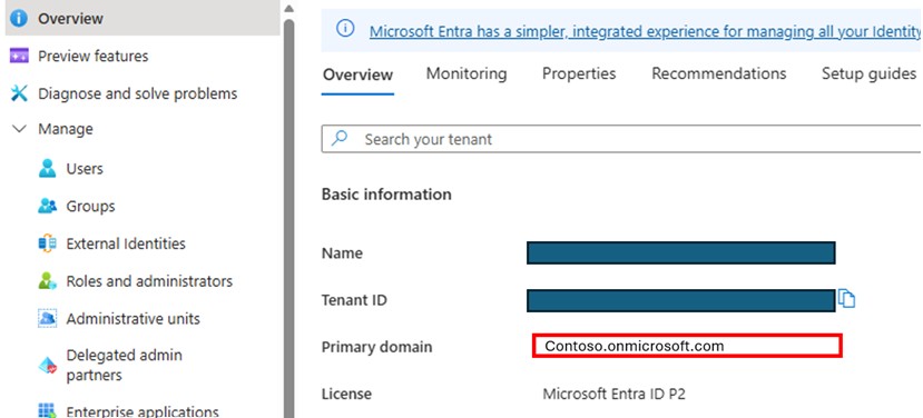 Entra ID Primary Domain