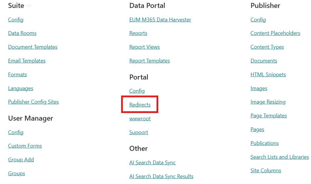 Redirects in EUM Config Redirects in EUM Config