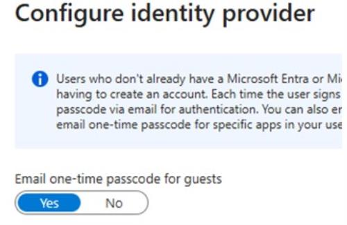 Email One Time Passcode ON