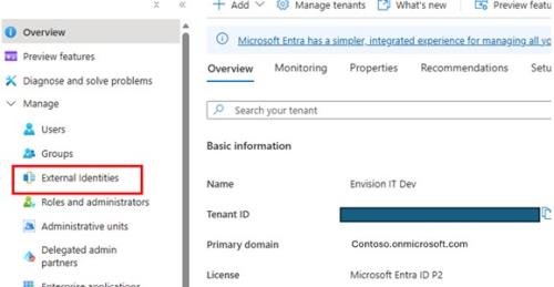 External Identities in Entra ID Menu External Identities in Entra ID Menu